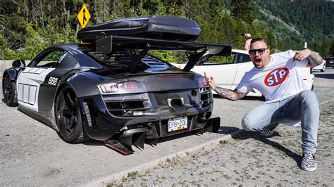 Carbon Widebody Twin Turbo Lms Audi R8 Flamethrower Youtube