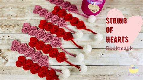 String Of Hearts Bookmark Crochet Valentine Bookmark Easy Crochet