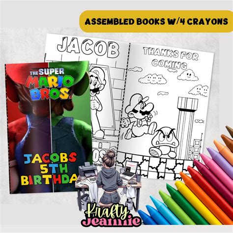 SUPER MARIO BROS Coloringbook Favors Personalized Coloring Books