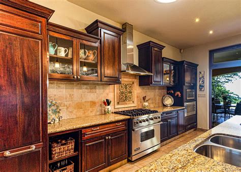 Tuscan Style Kitchen With White Cabinets Dandk Organizer