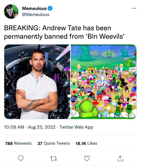 Weavils Andrew Tate Has Been Banned From X Know Your Meme