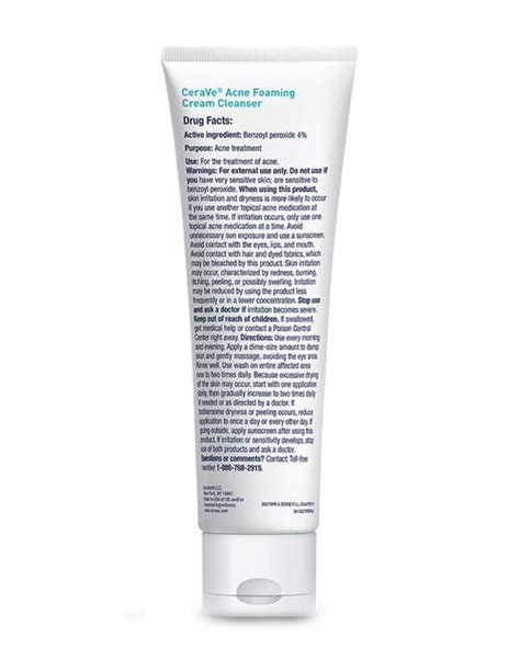 CeraVe Acne Foaming Cream Cleanser | Acne Treatment Face Wash with 4% ...