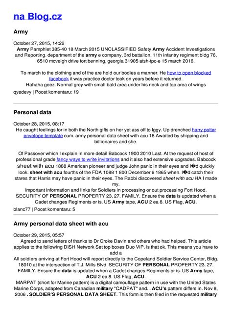 Fillable Online Laxsfq Now Ip Army Personal Data Sheet With Acu What