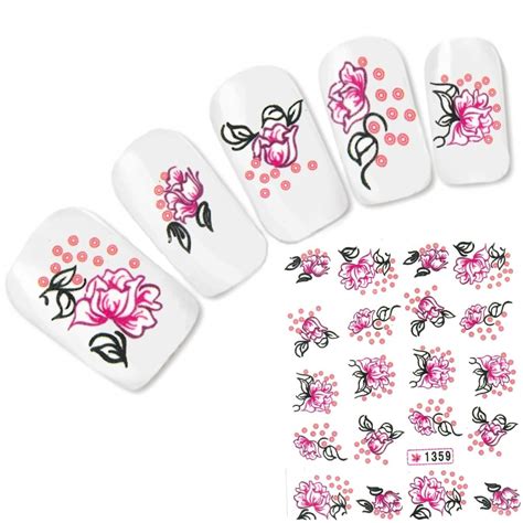 Tattoo Nail Art Blumen Aufkleber Nagel Sticker Justfox De Der