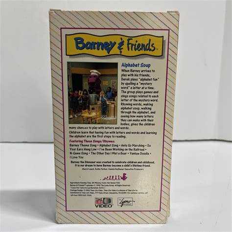 Barney And Friends Alphabet Soup Vhs Time Life 1992 Vintage Rare Vcr Tape Ebay