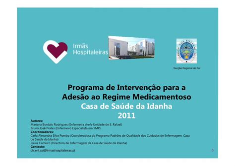 Pdf Programa Ades O Regime Medicamentoso Casa De Sa De Da