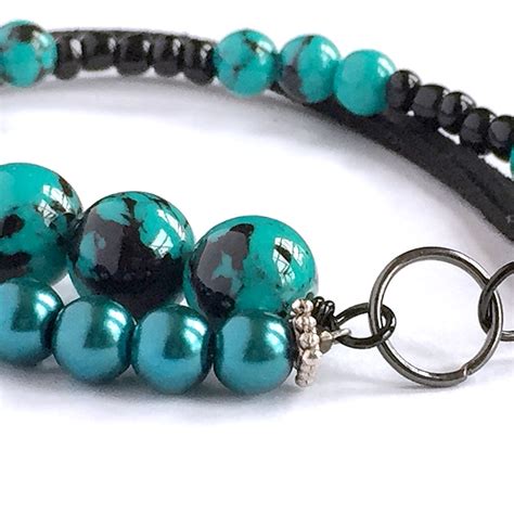 Turquoise & Black Mixed Stone Bracelet | Baubles and Trinkets