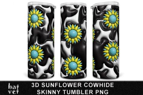 Inflated Tumbler Sunflower And Cowhide Graphic By BatVet Creative Fabrica