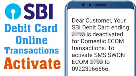 SBI Debit Card Online Transaction Activation By SMS How To Activate