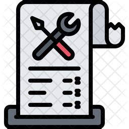 Car Service Bill Icon - Download in Colored Outline Style