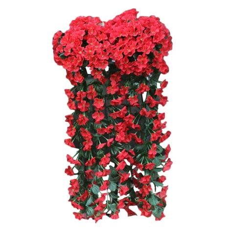 Cotonie Hanging Flowers Artificial Violet Flower Wall Wisteria Basket