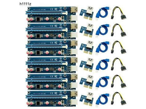 6 Pack 006c Riser Usb 30 Pci E Pci Express Riser Card 1x To 16x Gpu Extender Adapter Cable 60cm