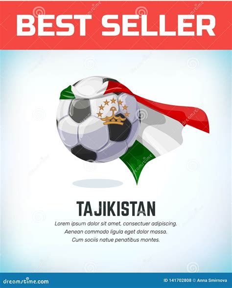 Tajikistan Football or Soccer Ball. Football National Team Stock Vector ...