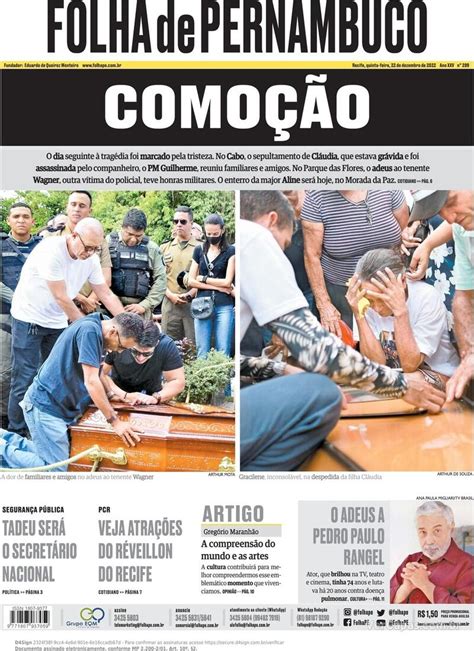 Capa Folha De Pernambuco Sexta De Novembro De