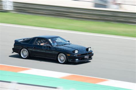 Toyota Negra Supra Correndo Na Pista De Corrida Foto Editorial