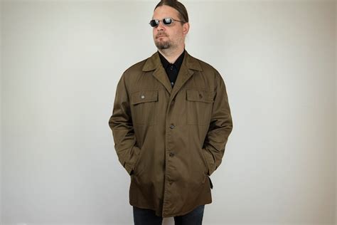 Vintage Army Green Mens Coat - Gem