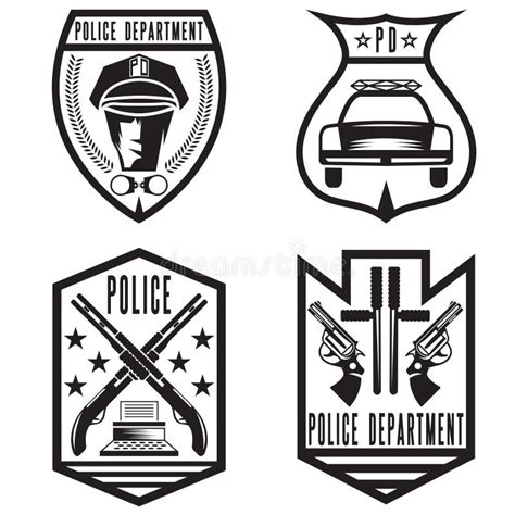 Vintage Police Law Enforcement Badges Stock Vector - Illustration of ...