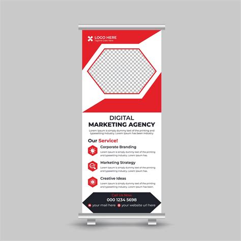 Modern Creative Business Roll Up Banner Standee Template For Shop And Exhibition Free Vector