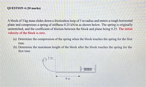 Solved A Block Of 3 Kg Mass Slides Down A Frictionless Loop Chegg