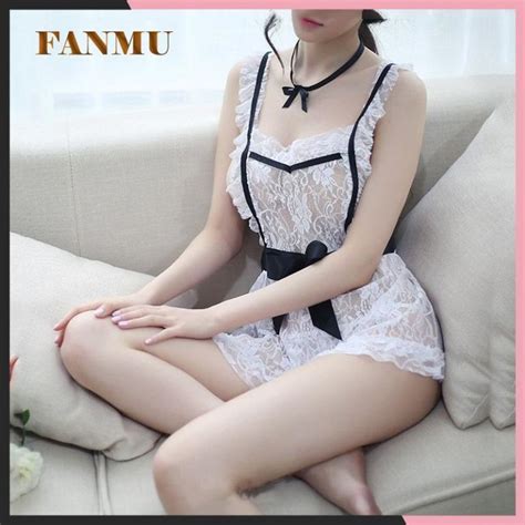 Set Lingerie Sexy G String Bando Model Cosplay Maid Pita Baju Sexy