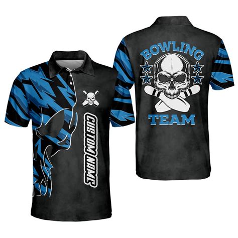 Crazy Skull Bowling Shirts For Men Team Custom Bowling Shirts With Name Flame Fire Bowling