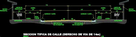 Road Cross Section Typical Right Of Way 14 M 46 Ft DWG Section For