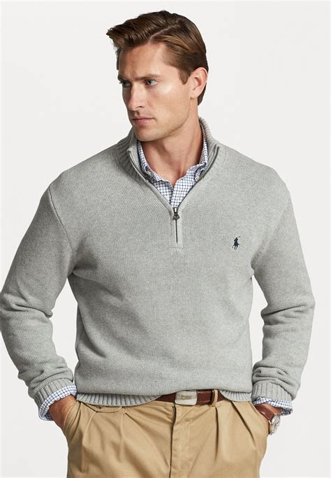 Polo Ralph Lauren Quarter Zip Jumper Pulóver Andover Heather