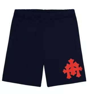 Chrome Hearts Navy Red Triple Cross Sweatshorts