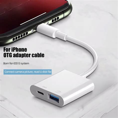 Adaptador Otg Dgt Cabo Adaptador Lightning Para Dispositivo Usb Otg Para Ipad Iphone Escorrega