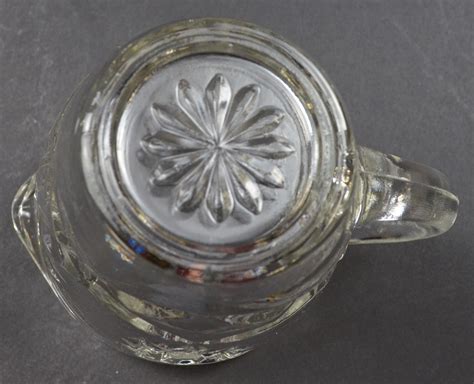 Anchor Hocking Creamer Prescut Clear Vintage Glass Star And Fan