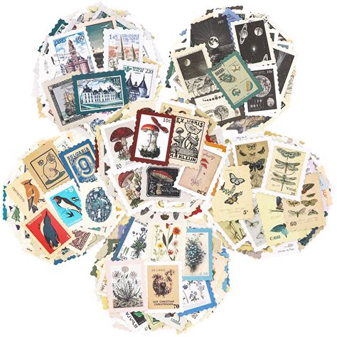 Amazon Vintage Postage Stamp Stickers Set Pieces