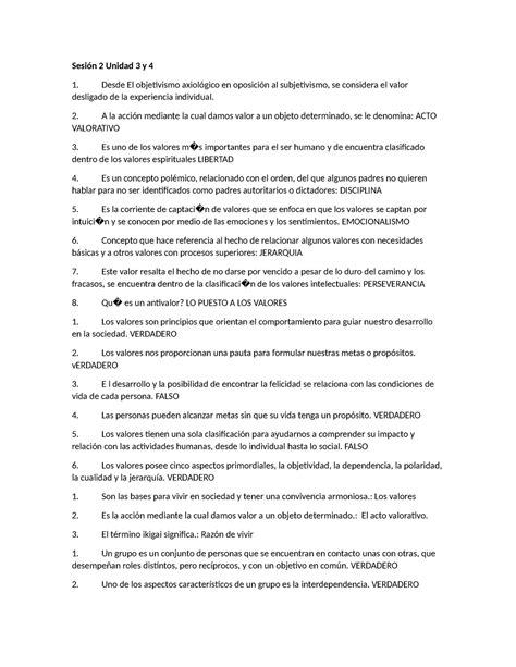 Formacion Humana Y Ciudadana Sesión 2 Unidad 3 Y 4 Sesión 2 Unidad 3