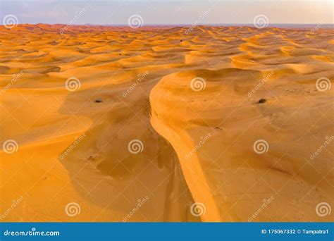 Aerial View of Red Desert Safari with Sand Dune in Dubai City, United ...