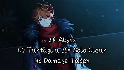 28 Abyss C0 Childe 9 Solo No Damage Taken Genshin Impact Youtube