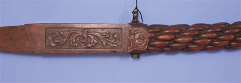 Exceptional Carved Mahogany Ram S Head Tiller English Circa