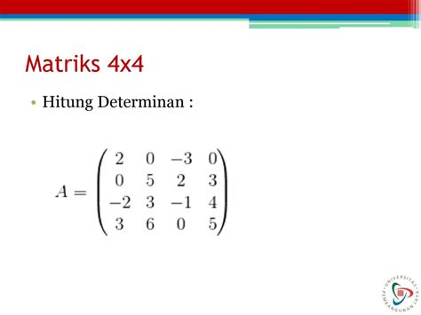 Contoh Penyelesaian Matriks Ordo 4x4