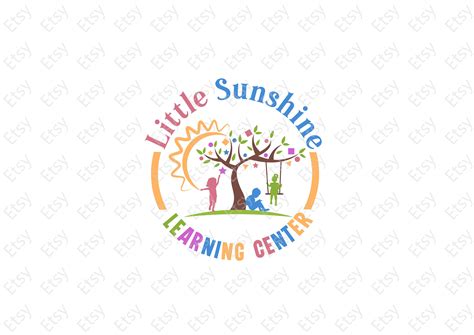 Bright Daycare Logo Preschool Logo Child Care Logo Cartoon Children