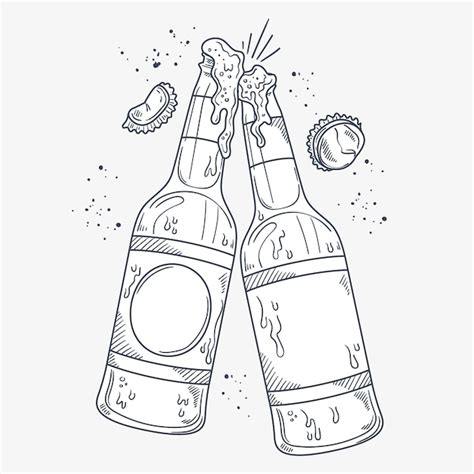 Free Vector Hand Drawn Beer Bottle Drawing Illustration