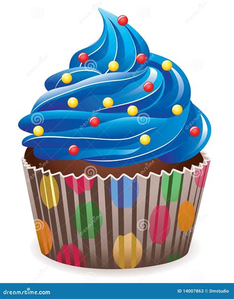 Blue Cupcake Stock Vector Illustration Of Snack Baked 14007863