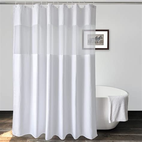 UFRIDAY Stall Size Shower Curtain 48 X 72 Inch Waffle Weave White Hotel