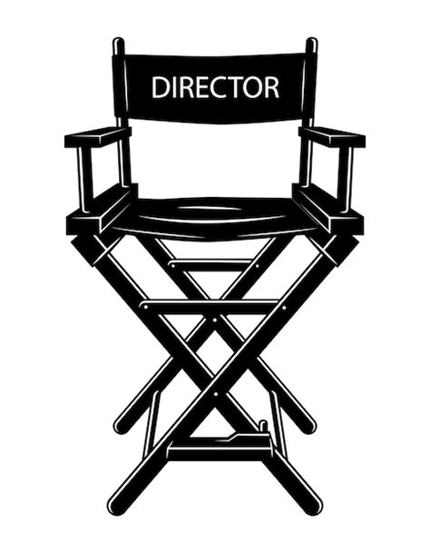 Premium Vector | Vintage monochrome movie director chair concept