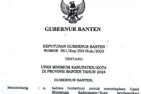 Besaran Umk Provinsi Banten Ditetapkan Kabupaten Lebak Paling