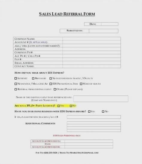 Sales Lead Template Forms — db-excel.com