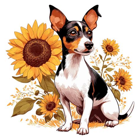 Premium Vector Cute Rat Terrier Dog Cartoon Vector Style White Background