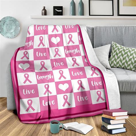 Wng Flannel Cancer Cute Warm Pink Ribbon Blanket T Chemotherapy T