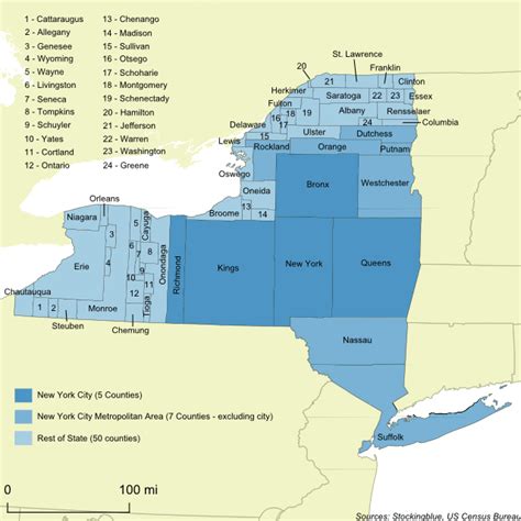 Cartogram of Population in New York State -- Stocking Blue