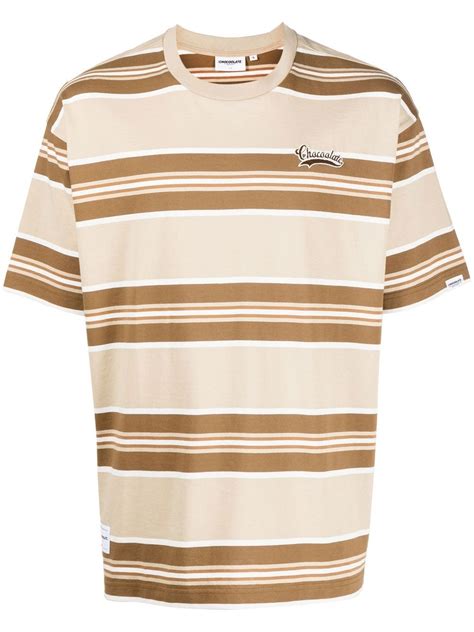 Chocoolate Horizontal Stripe Cotton T Shirt Farfetch