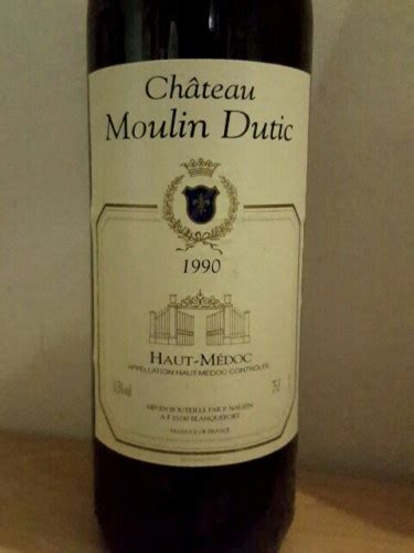 Ch Teau Moulin Dutic Haut Medoc Vivino Us