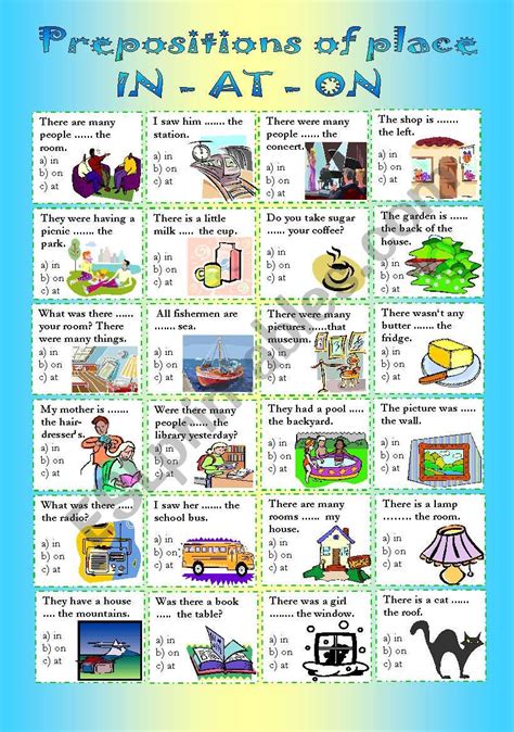 Prepositions Of Place Worksheet - BRAINCP