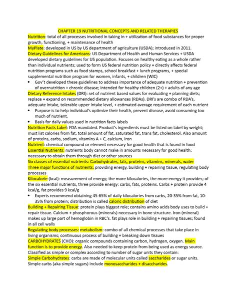 Chapter Nutritional Concepts Chapter Nutritional Concepts And